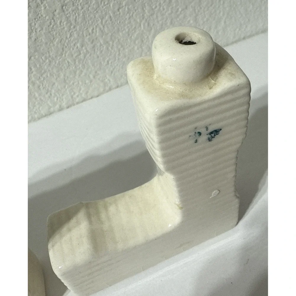 Vintage Ceramic NOEL Letters Christmas Mini‎ Candlestick Set Kitschy Retro Japan